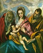 El Greco virgin with santa ines and santa tecla oil painting